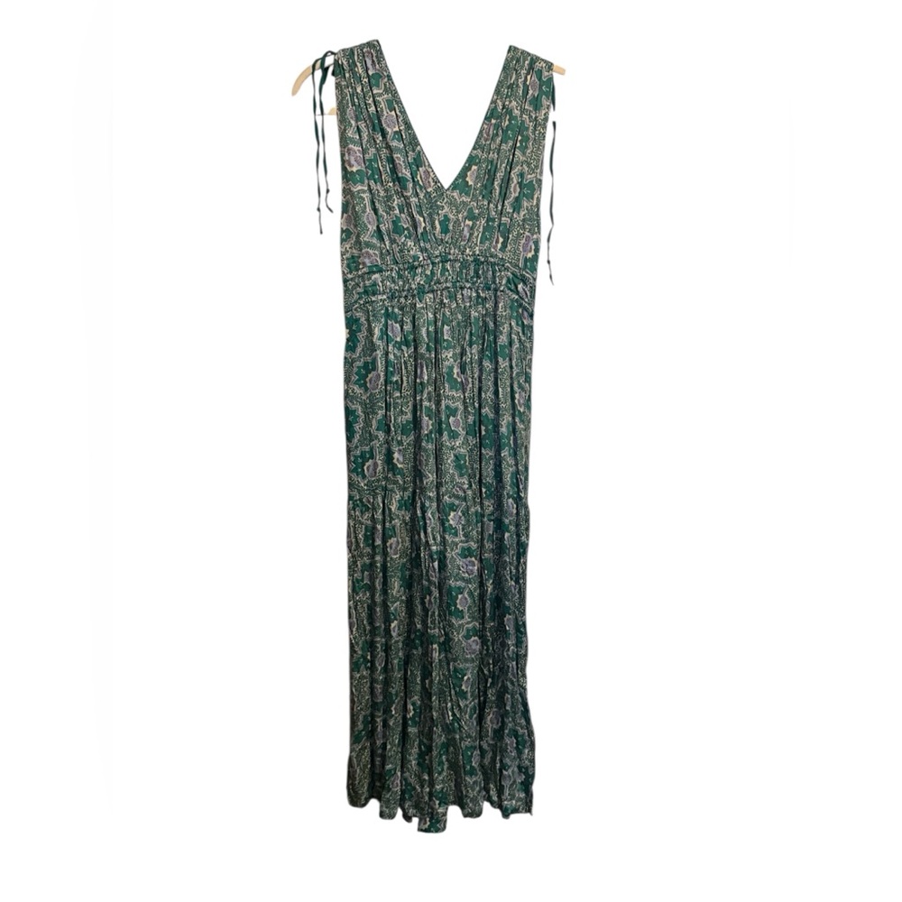 Floral Green and Cream Maxi Dress